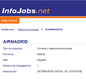 AirMadrid en Infojobs